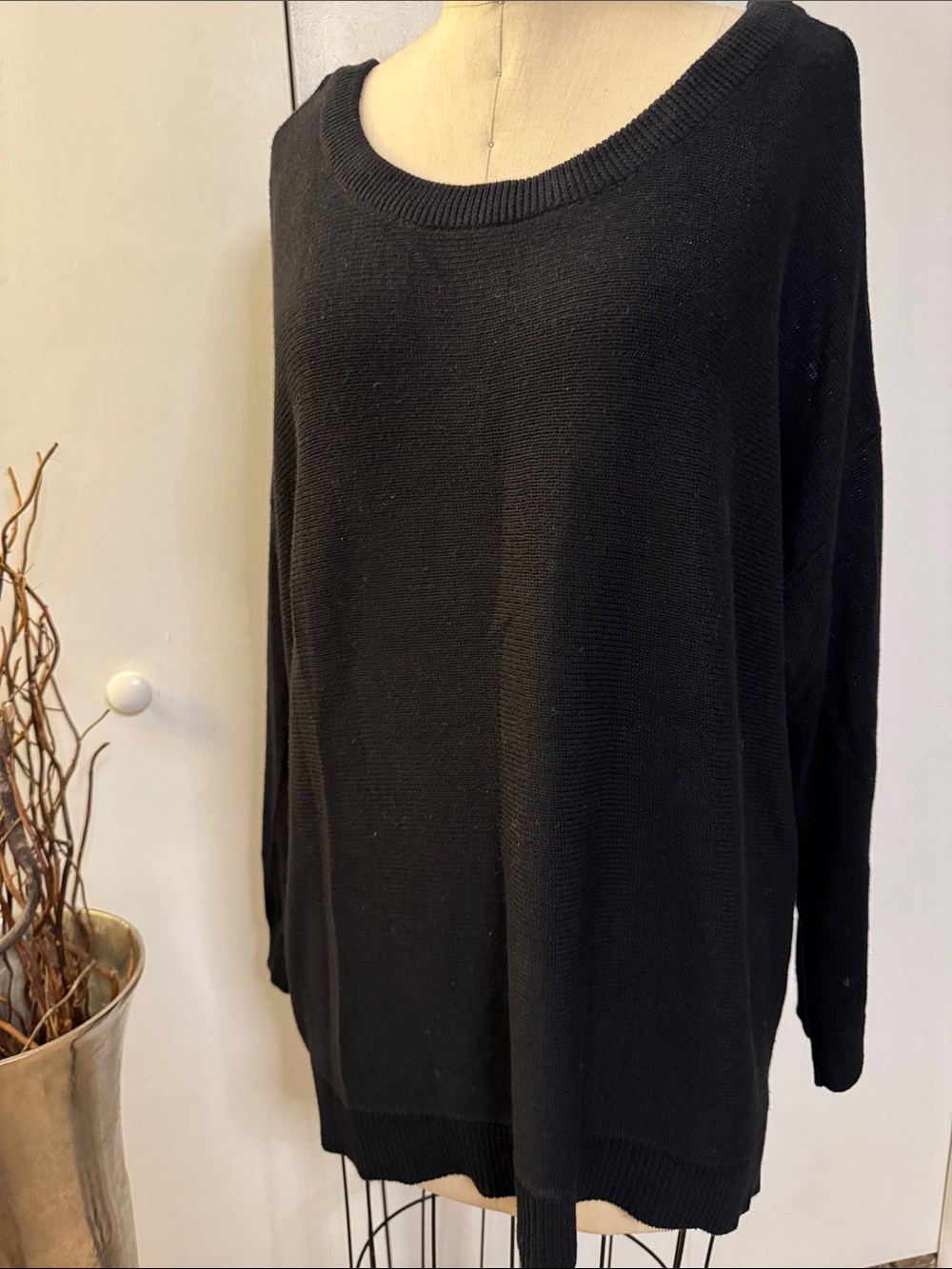 Lane Bryant Black Scoop Neck Lightweight Knit Sweater